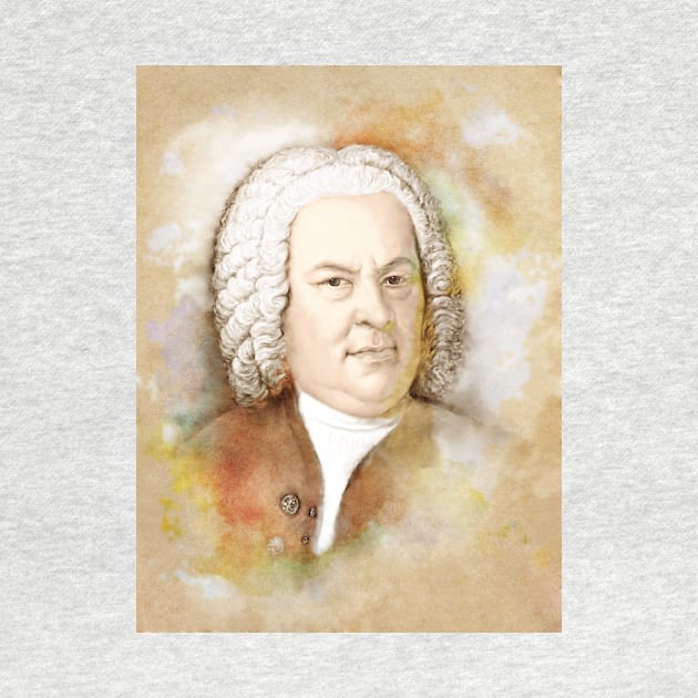 Johann Sebastian Bach im Aquarell Stil by Bach4you